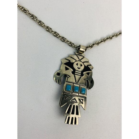 Vintage Silvertone Pendant on 22.5" Chain Box Clasp Closure - Picture 5 of 7